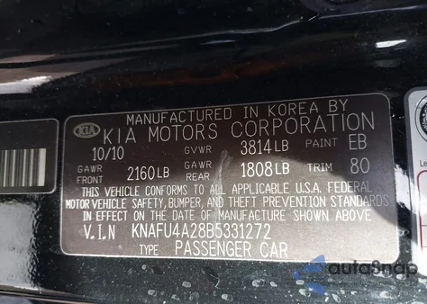 2011 Kia Forte Ex from USA, damaged, VIN KNAFU4A28B5331272